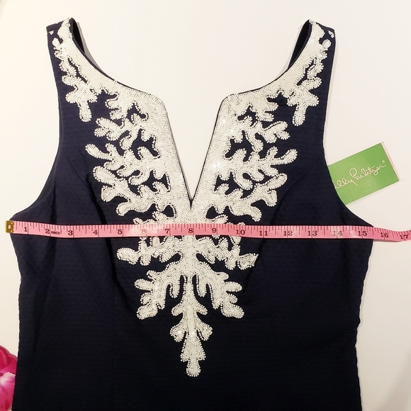 Lilly Pulitzer Gabby Shift Dress in True Navy NWT - Picture 7 of 8